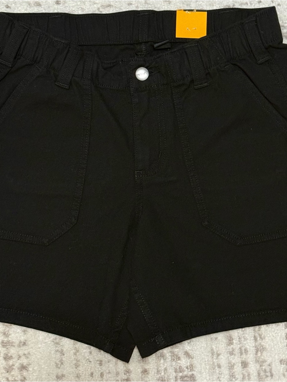 Carhartt Black High-Waist Elastic Shorts